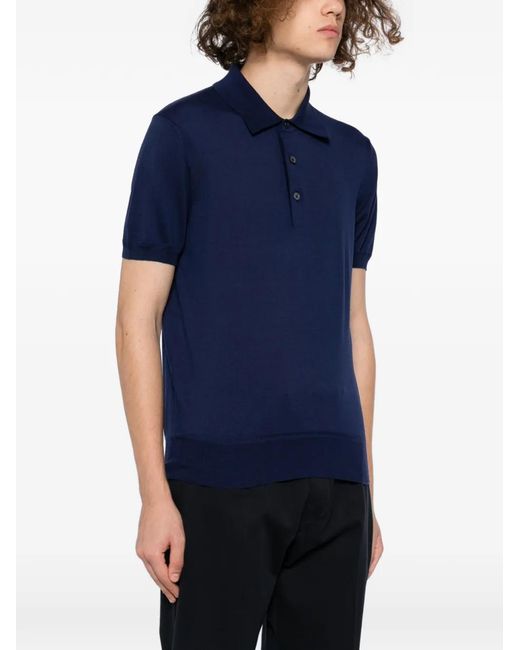 Tom Ford Blue Knitted Polo Shirt for men