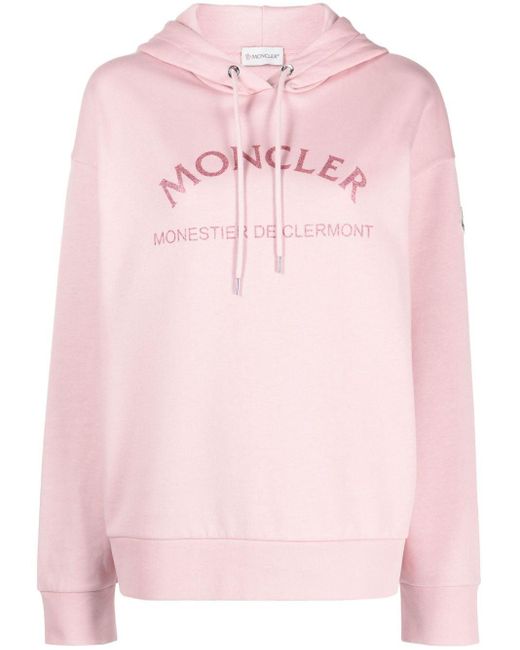 Moncler Hoodie Met Logoprint in het Pink