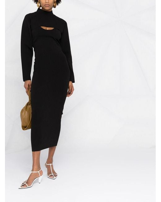 Nanushka Noa Knitted Mid-length Dress in Black | Lyst Canada