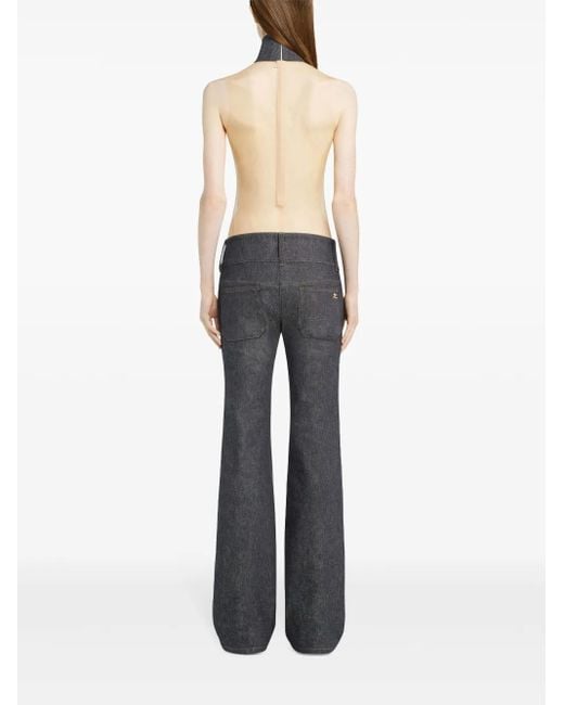 Vaqueros Bootcut Con Cinturón Courreges de color Gray