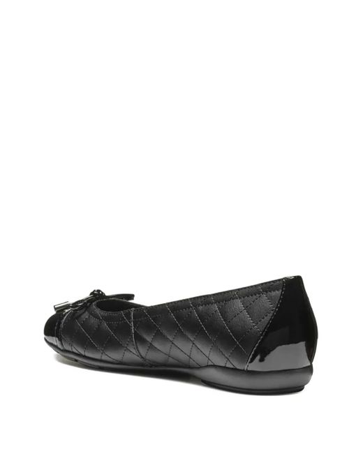 Geox Black Quilted-Pattern Ballet Flats