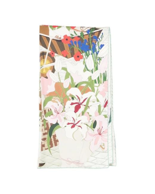 Fendi White Foulard À Fleurs