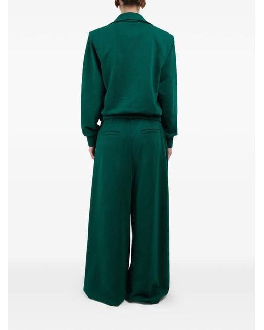 ROWEN ROSE Green Sweat À Col Zippé