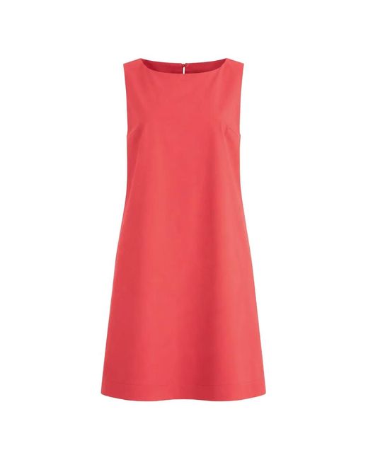 Cinque Red Sleeveless Boat-Neck Mini Dress