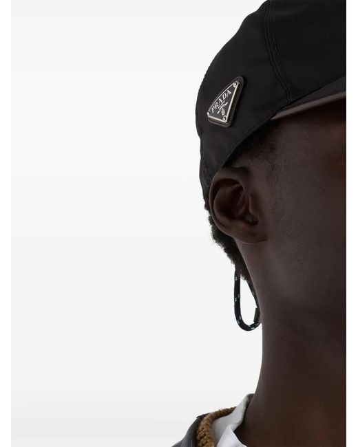Prada Black Speedrock Baseball Cap for men