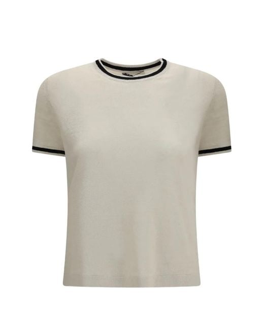 Max Mara White Trimmed T-Shirt