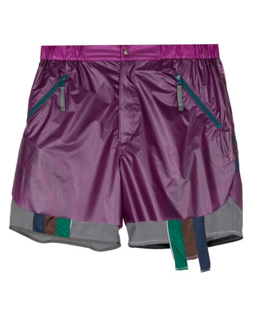 Kolor Shorts Met Colourblocking in het Purple voor heren
