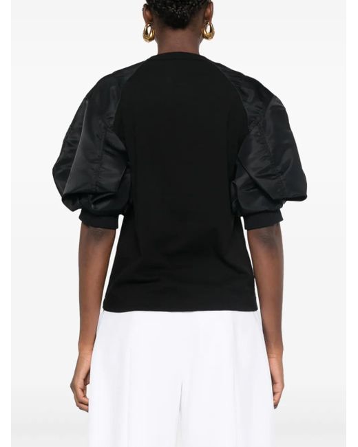 Sacai Black Cotton Jersey T-Shirt
