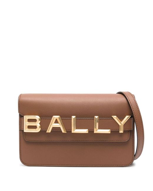 Bally Brown Logo-lettering Cross Body Bag