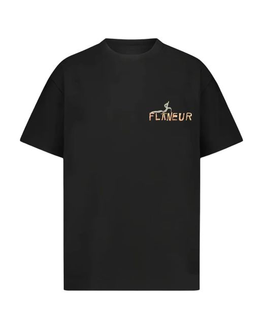 flâneur T-Shirt mit grafischem Print in Black für Herren
