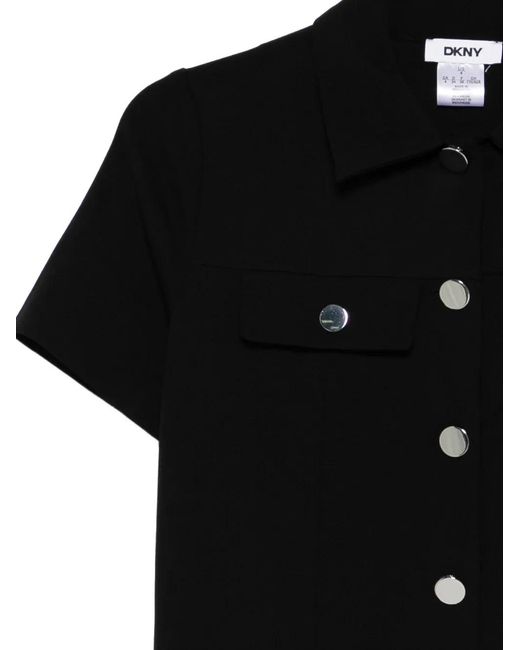DKNY Black Button Pocket Mini Dress