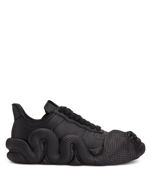 Giuseppe Zanotti Black Cobras 3D-Detail Low-Top Sneakers for men