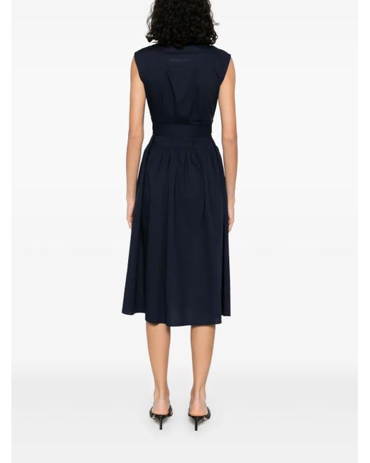 Abito Midi Con Logo Ricamato di Patrizia Pepe in Blue