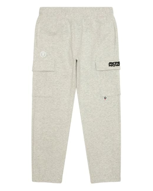 Aape By A Bathing Ape White Cargo-Pocket Logo-Patch Trousers for men