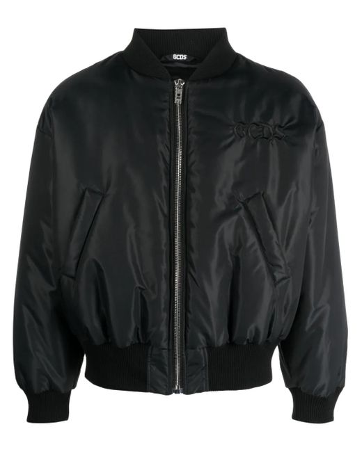 Gcds Black Embroidered Spongebob Bomber Jacket