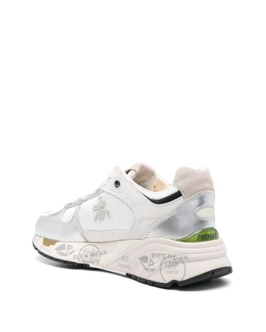 Premiata White Flat Shoes