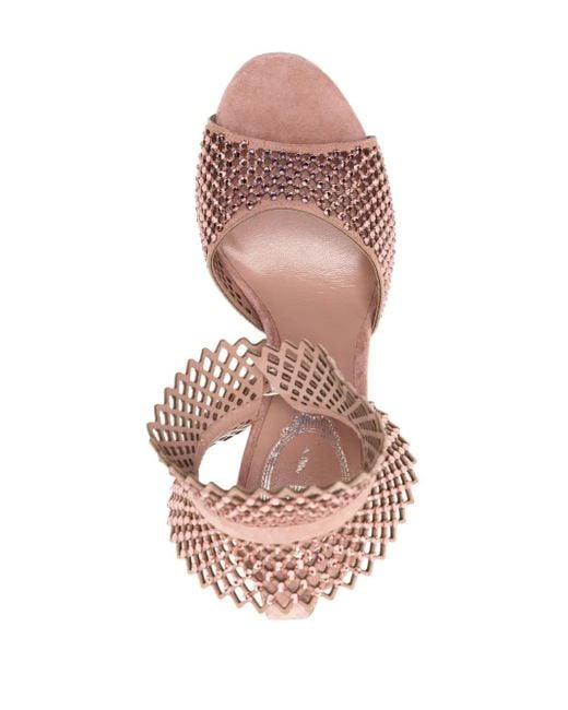 Sandali Con Cristalli 110Mm di Rene Caovilla in Pink