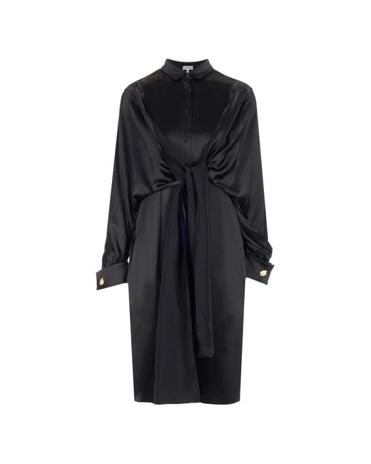Loewe Black Knot-Tie Midi Dress