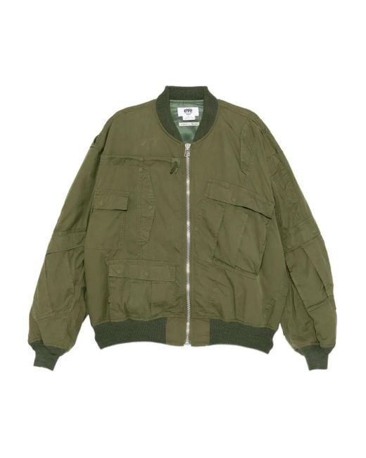 Junya Watanabe Green Multi-Pocket Bomber Jacket for men