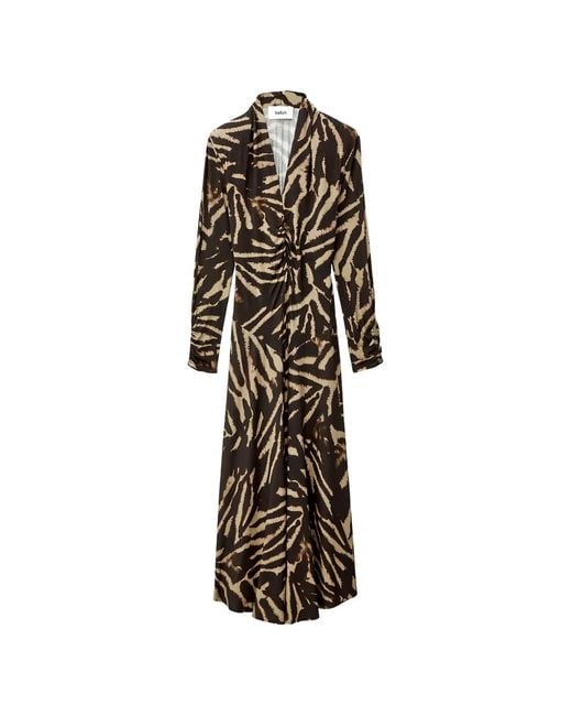 Ba&sh White Zahira Animal-Print Maxi Dress