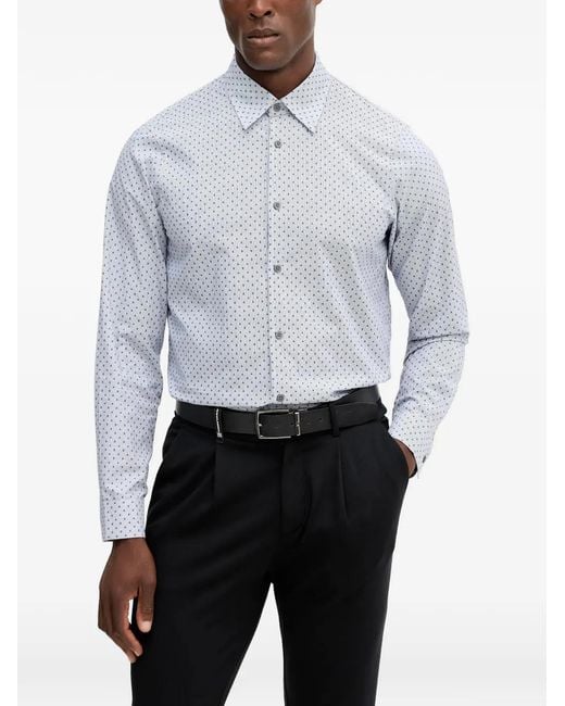 ARMANI EXCHANGE White Patterned Button-Down Shirt for men