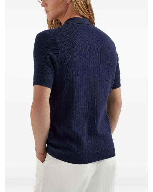 Brunello Cucinelli Katoenen Poloshirt in het Blue voor heren