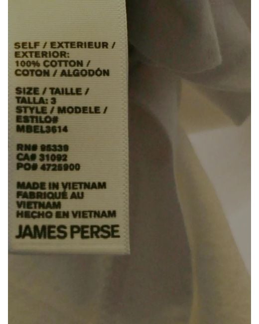 James Perse White Cotton T-Shirt for men