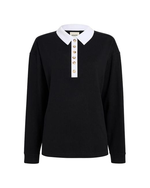 Khaite Black Faithful Button-Up Polo