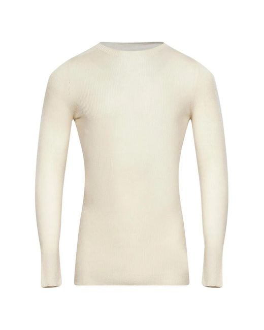 Rick Owens White Ribbed-Knit Long-Sleeve T-Shirt for men