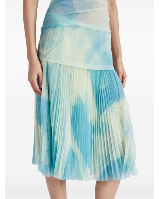 Proenza Schouler Blue Zoe Abstract-print Midi Dress