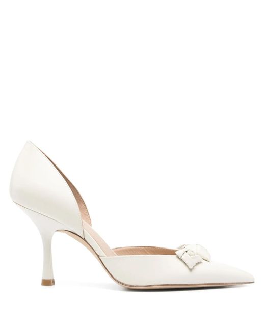 Stuart Weitzman White 90Mm Leather Pumps