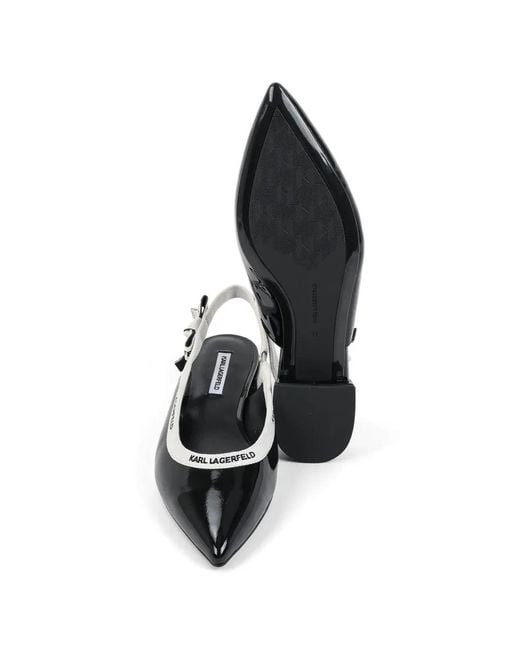 Karl Lagerfeld White Pointed-Toe Pumps