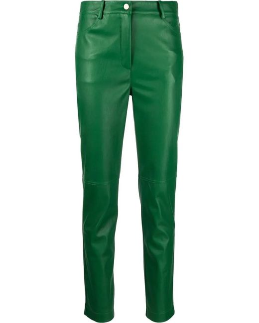 Blanca Vita Green Faux-Leather Trousers