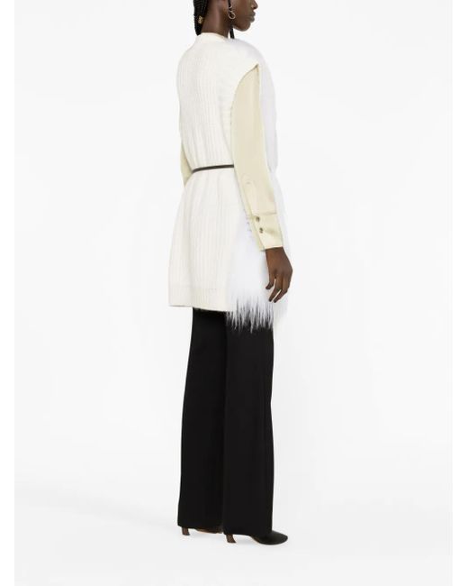 Fabiana Filippi White Panelled Faux-Fur Gilet