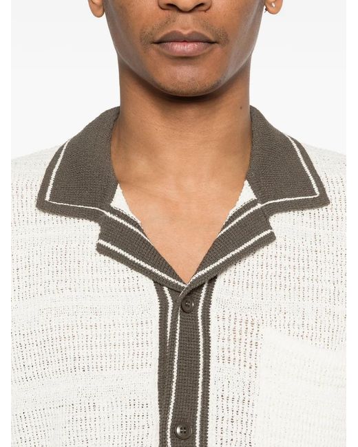 Samsøe & Samsøe White Sapercy Button Trim Polo Shirt for men