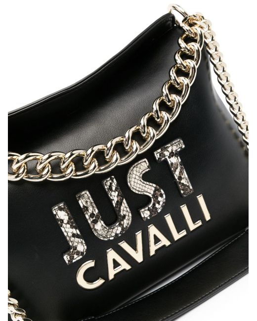 Borsa tote con logo di Just Cavalli in Black