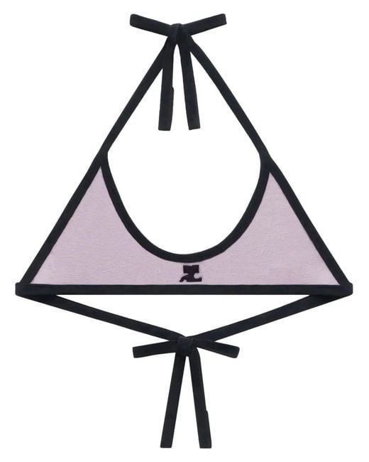 Courreges White Contrasting-Trim Bralette