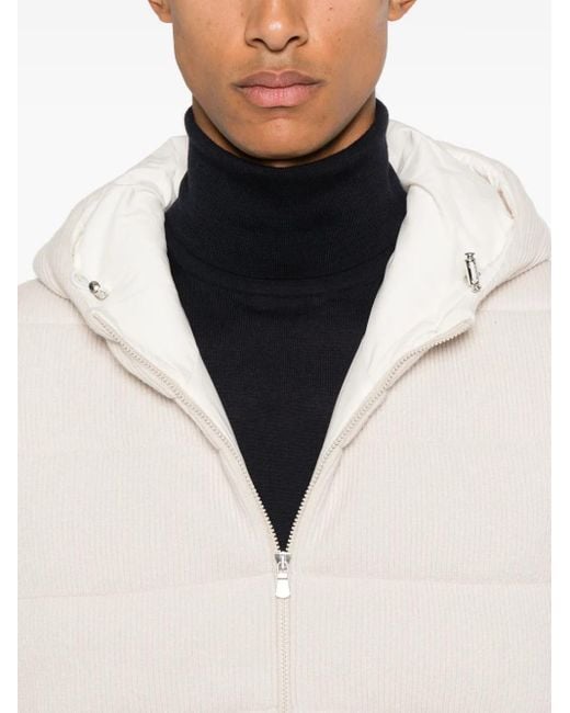 D4.0 White Ribbed-Knit Gilet for men