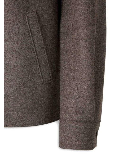 Harris Wharf London Hemdjacke mit Druckknöpfen in Gray für Herren