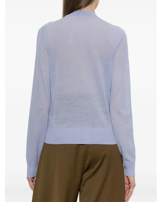 Burberry Blue Wendy Button-Fastening Knitted Cardigan