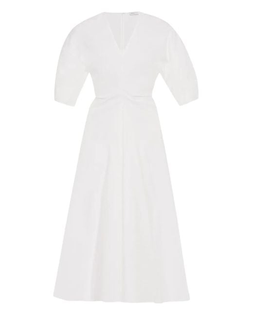 Abito Midi Con Maniche A Palloncino di Rosetta Getty in White