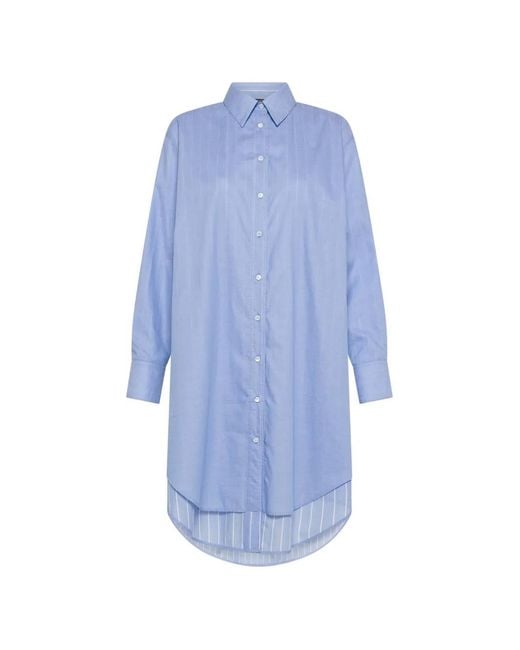 Seventy Blue Pinstripe Layered Dress