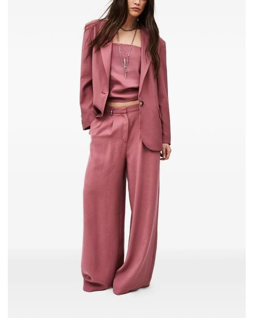 Ba&sh Pink Dalena Single-Breasted Notched-Lapel Jacket