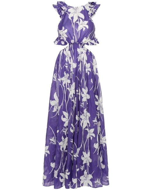 Zimmermann Purple Floral Maxi Dress For