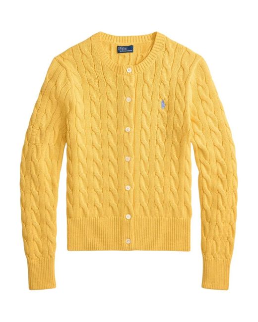 Polo Ralph Lauren Yellow Cable-Knit Cardigan