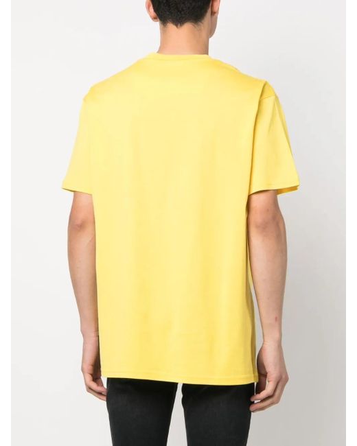 Philipp Plein Yellow Skull-Print Short-Sleeve T-Shirt for men