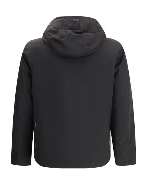 Woolrich Gray Jacket With Hood And Zip for men