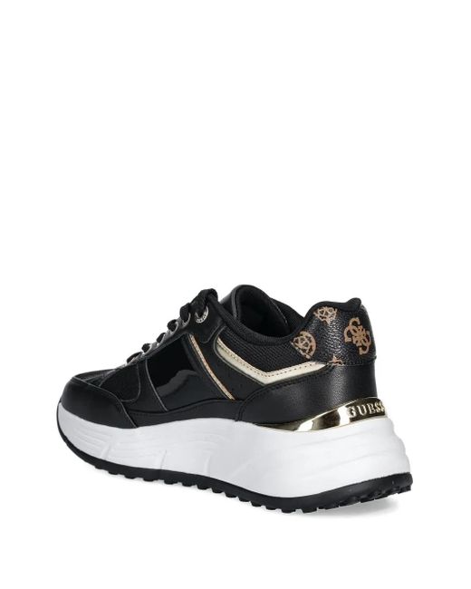 Guess Black Logo-Plaque Platform Sneakers