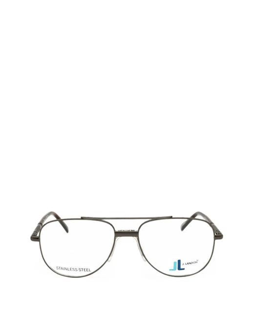 J. LANDON Gray Pilot-Frame Glasses for men