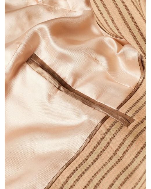 Paul Smith Natural Single-Breasted Striped Blazer